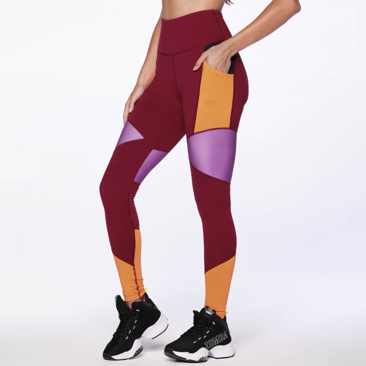 Zumba Dance Crew High Waisted Panel Ankle Leggings