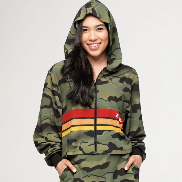 Zumba Explore Crop Woven Zip-Up Hoodie